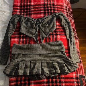 SHEIN Charcoal Ribbed Knitwear